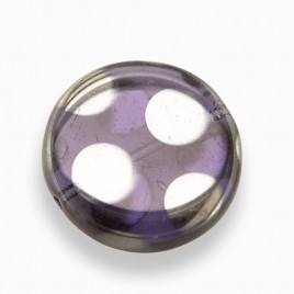 Tanzanite Peacock Disc 17mm Pressed Czech Glass Bead