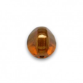 Topaz 8mm Tricon Cut, Golden Finished Fire Polished Glass Bead