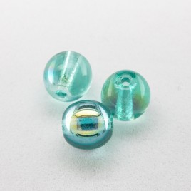 Turquoise AB 6mm round Czech glass druk beads