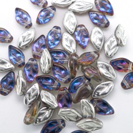 Volcano wavy leaf 10x6mm glass bead.